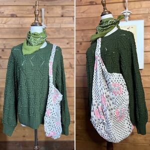 Free People Reusable Bag Set – Medium & XL Boho Tote Bundle